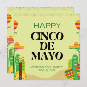 Cactus Pool Party Cinco De Mayo  Einladung
