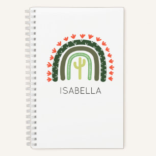 Cactus Rainbow NAME Modern Desert Travel Journal Notizbuch
