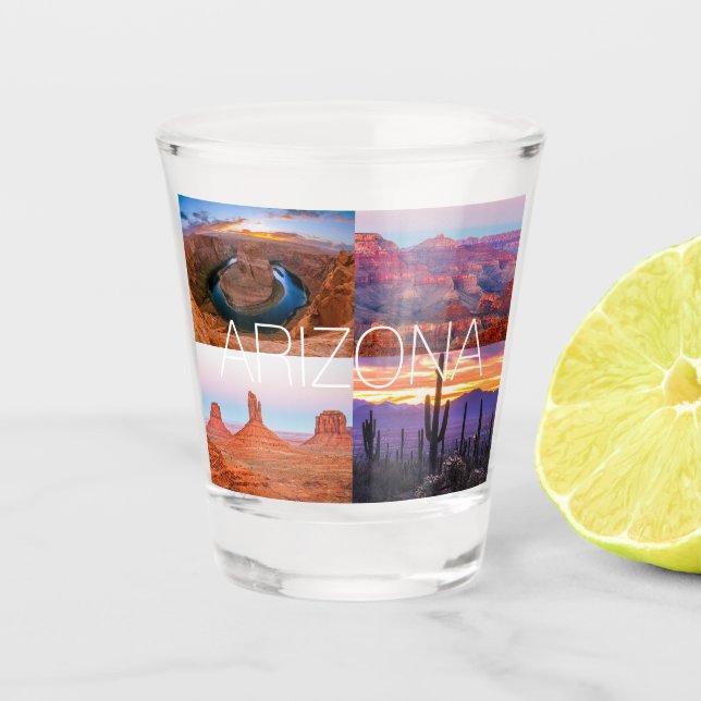 Cactus Red Rock Sunset Nature Landscapes Arizona Schnapsglas (Vorderseite)