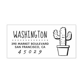 Cactus | Rücksendeadresse von Familiennamen Gummistempel