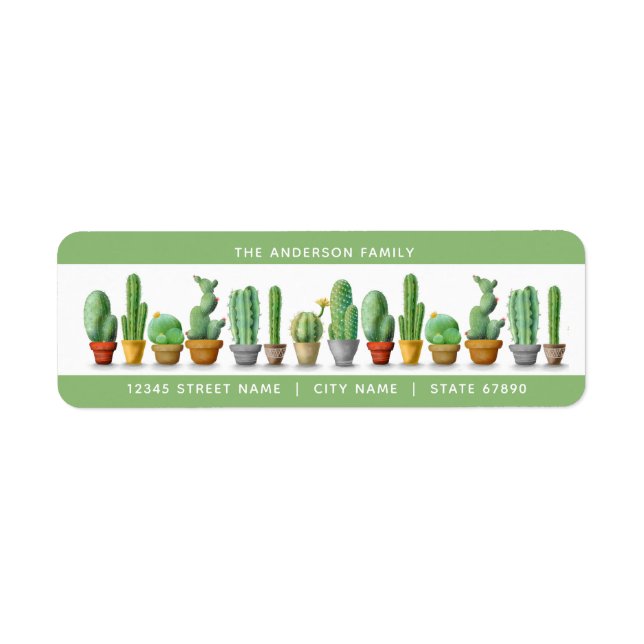 Cactus Rücksendeadressen-Aufklebers (Vorne)