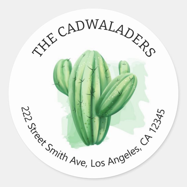 Cactus Rücksendeadressen-Aufklebers Runder Aufkleber (Vorderseite)