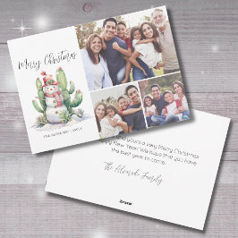 Cactus Snowman Foto Frohe Weihnachten