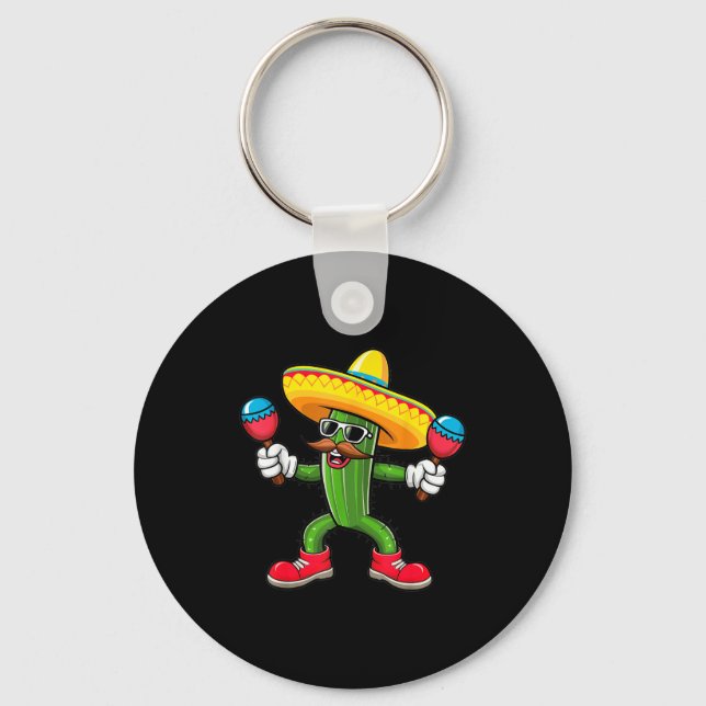 Cactus Sombrero Cinco De Mayo Mexican Cactus Party Schlüsselanhänger (Vorderseite)