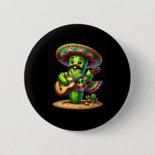 Cactus Sombrero Guitar Cinco De Mayo Boys Kinder M Button