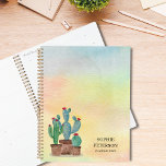 Cactus Southwest Wüste Cacti Sukkulent Custom Planer<br><div class="desc">Dieser farbenfrohe Planer ist mit Kakteen und Aquarellbildern geschmückt. Einfach mit Ihrem Namen und Jahr anpassbar. Verwenden Sie die Option Weitere anpassen,  um die Textgröße,  den Stil oder die Farbe zu ändern. Original Wasserfarbe © Michele Davies.</div>