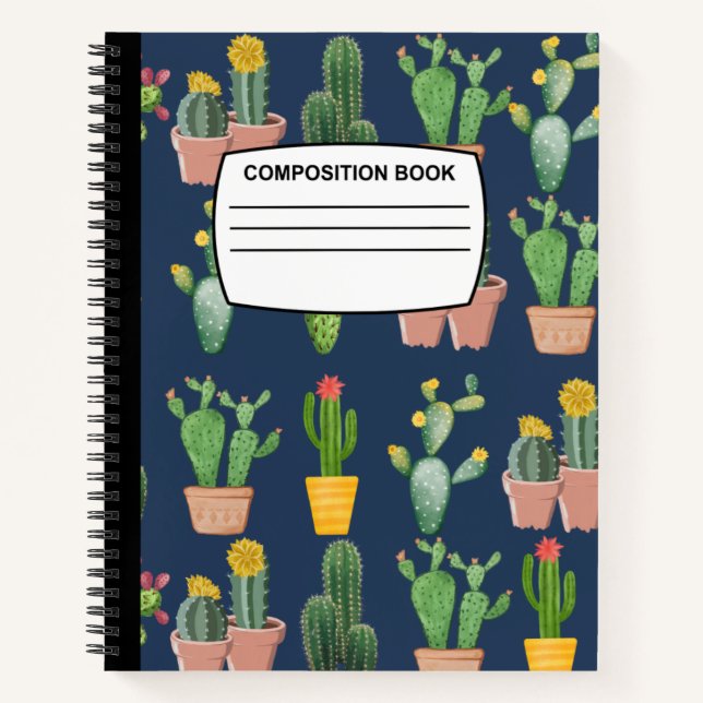 Cactus Spiralkomposition Notebook Notizbuch (Vorderseite)