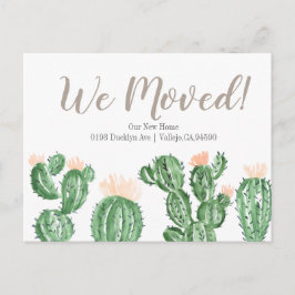 Cactus succuled we move annoucement Postcard Postkarte