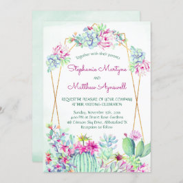 Cactus succulent Geometric Botanical Wedding Einladung
