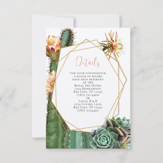 Cactus succulent Greenerity Wedding RSVP Einladung (Vorderseite)
