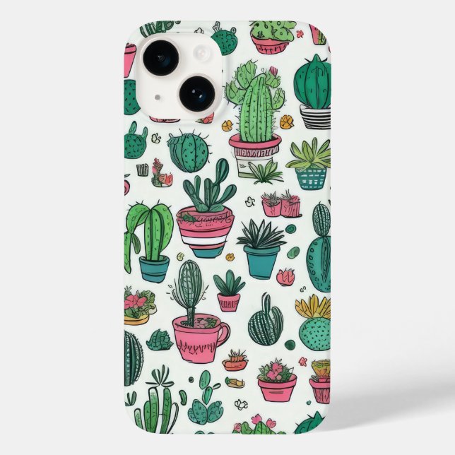 Cactus succulent Pattern Phone Case (Rückseite)