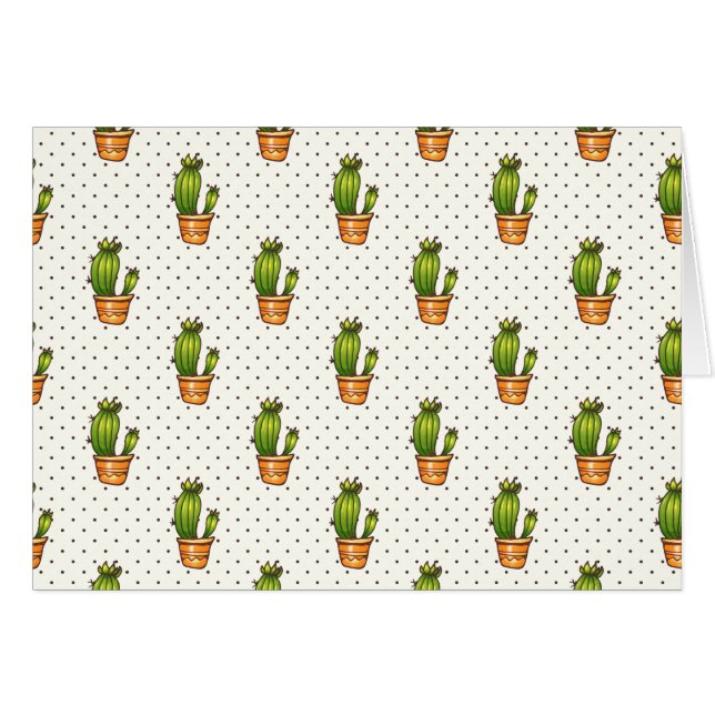 Cactus & Succulent Polk Dot Pattern (Vorderseite (Horizontal))
