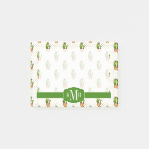 Cactus & Succulent Polk Dot Pattern Post-it Klebezettel