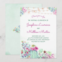 Cactus Succulent String éclaire les invitations de