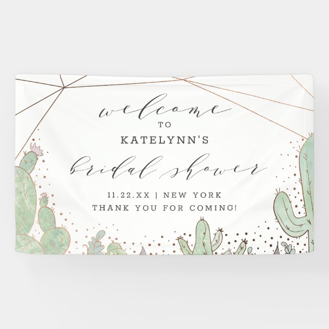 Cactus & Succulent Terrarium Brautparty Willkommen Banner (Horizontal)