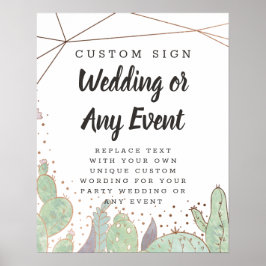 Cactus & Succulent Trendy Custom Text Event Sign Poster