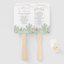 Cactus & Succulent Trendy Wedding Program Fächer