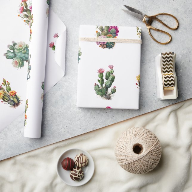 Cactus Succulent Tropical Geschenkpapier (Basteln)