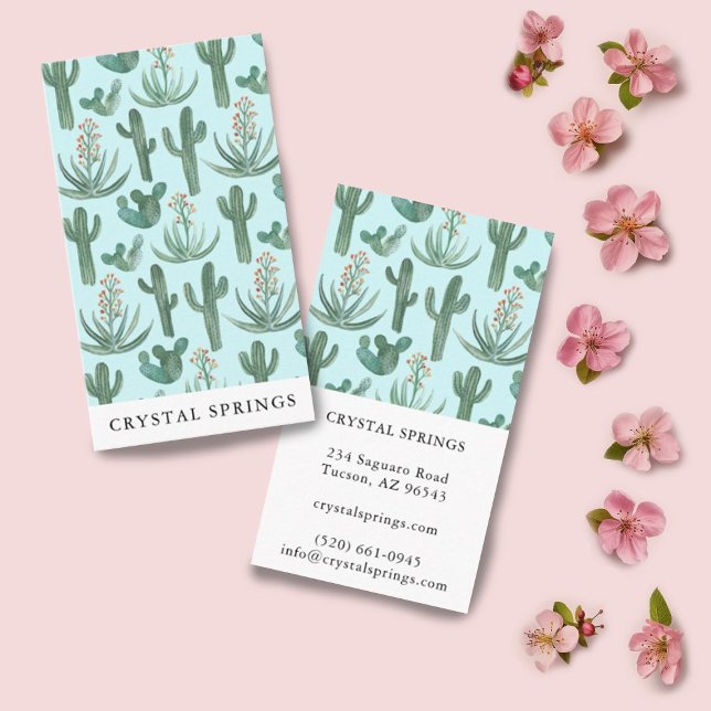 Cactus succulents Botanische Pflanze Moderner Chic Visitenkarte (Von Creator hochgeladen)