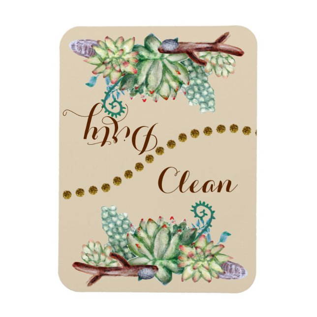 Cactus succulents Clean Dreh Disshwasher Magnet (Vertikal)