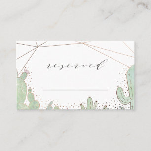 Cactus & Succulents Geo Reservierte Hochzeit Platzkarte