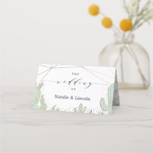 Cactus & Succulents Geo Reservierte Hochzeit Platzkarte
