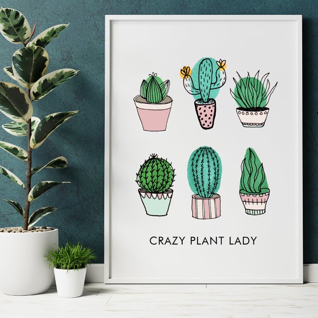Cactus succulents illustration affiche personnalis (Créateur téléchargé)