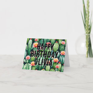cactus succulents Pflanze individuelle Name Geburt Dankeskarte