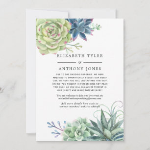 Cactus succulents Reduced Wedding Guest List Ankündigung