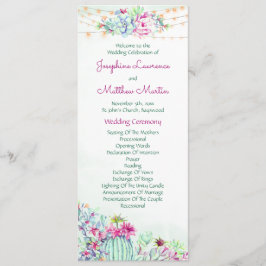 Cactus succulents string Lights Wedding Programs Programm