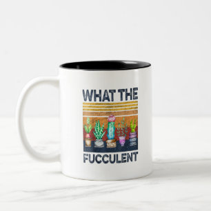 Cactus succulents Was das Kernstück der Gartenarb Zweifarbige Tasse