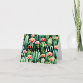 cactus succulents watercolor geflochten Danke Kart