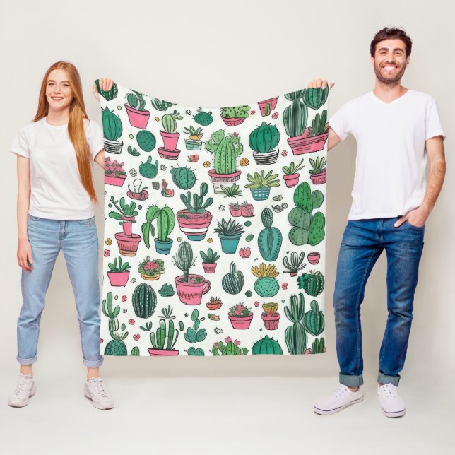 Cactus sukculent Pattern Fleecedecke (Beispiel)