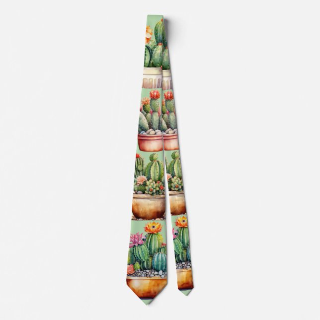 Cactus Summer Arizona Wüste Heiße Pflanze Krawatte (Vorderseite)