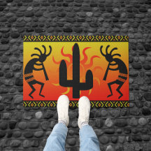 Cactus Sunset Desert Kokopelli Südwest Design