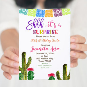 Cactus Surprise Anniversaire Fête Invitation