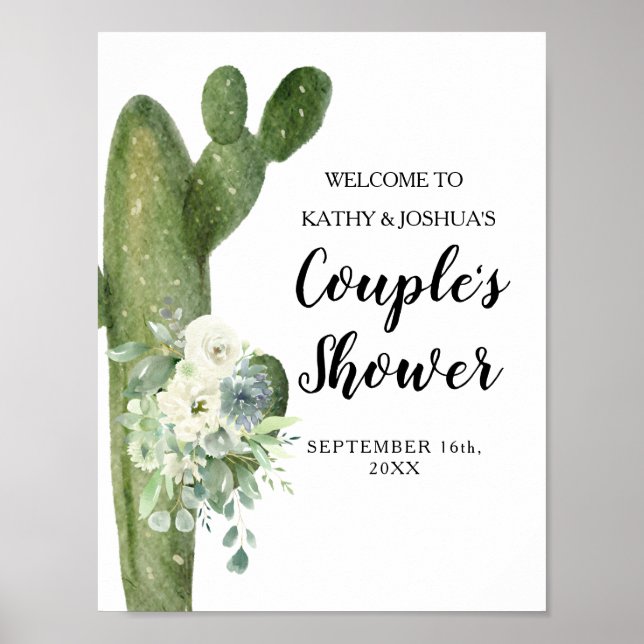 Cactus Taco 'bout Liebe Couple Dusche Willkommen Poster (Vorne)