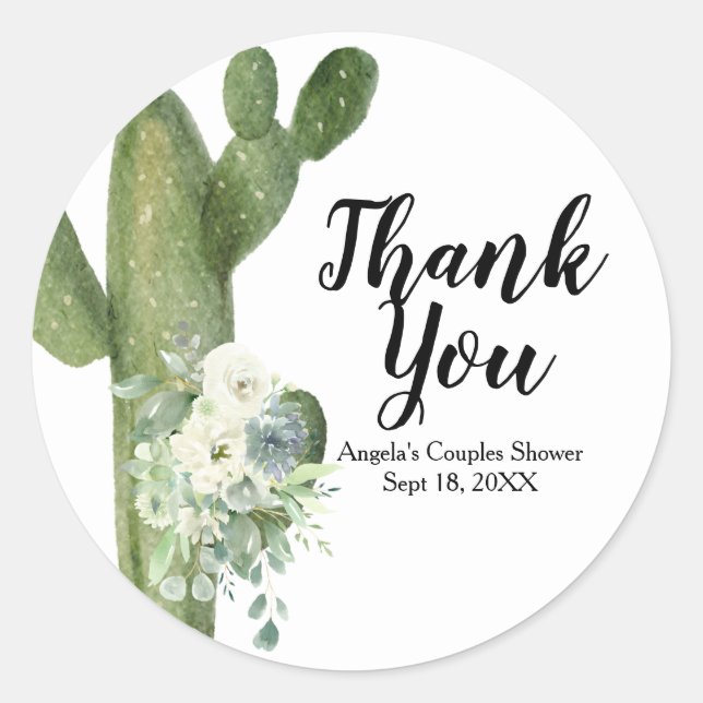 Cactus Taco bout Liebe Paare duschen Napkin Runder Aufkleber (Vorderseite)