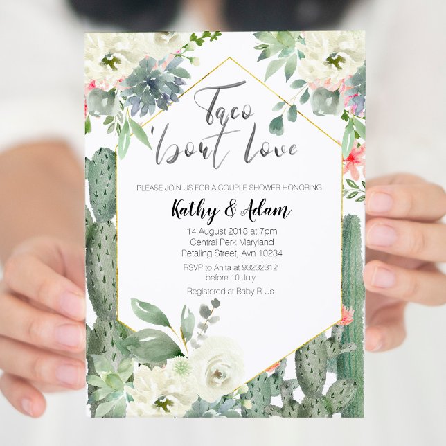 Cactus Taco sur l'amour COUPLES DOUCHE Invitation (Créateur téléchargé)
