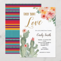 Cactus Taco sur l'amour nuptiale douche Invitation