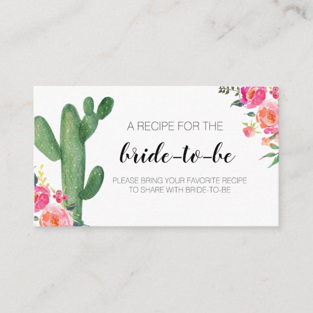 Cactus Taco über Liebe Eine Kochkarte Begleitkarte (Vorderseite)