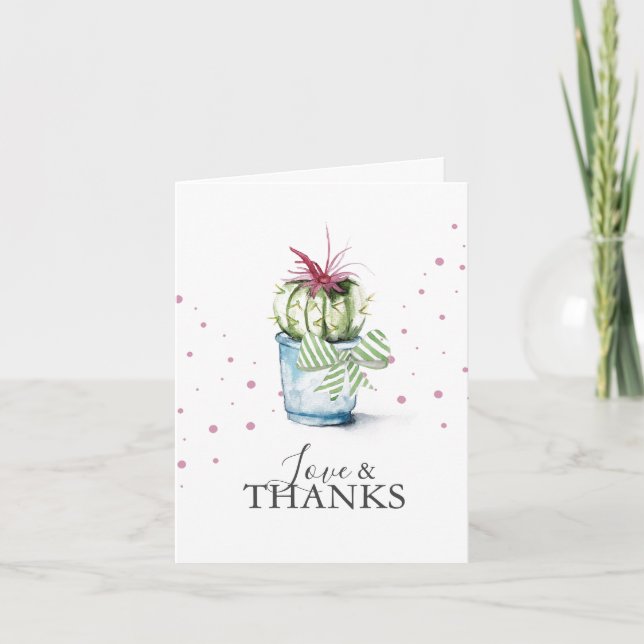 Cactus Themed Personalisiert Dankeschön Karten (Vorderseite)