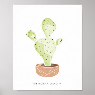 Cactus Thumbprint Gästebuch, Succulent Baby Dusche Poster