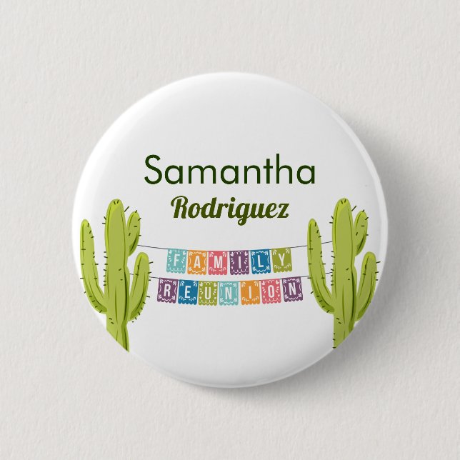 Cactus und Papel Picado Garland Texas Button (Vorderseite)