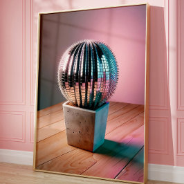 Cactus Wall Art, Disco Ball Wall Poster