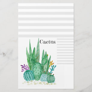Cactus watercolor cacti Blume Blumenwüste Briefpapier