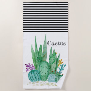 Cactus watercolor cacti Blume Blumenwüste Strandtuch