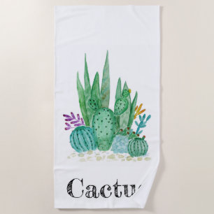 Cactus watercolor cacti Blume Blumenwüste Strandtuch