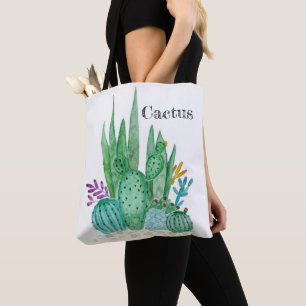 Cactus watercolor cacti Blume Blumenwüste Tasche