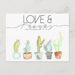 Cactus Watercolor | Liebe und Dank Postkarte